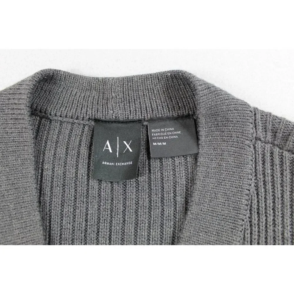 Armani Exchange AlX Ribbed Cardigan Sweater Men's Medium Colorblock Button Front